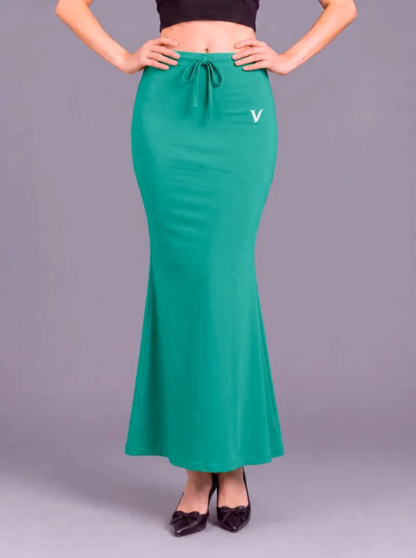 Green_Microfiber_A-Line_Maxi_Saree_Shapewear_For_Women