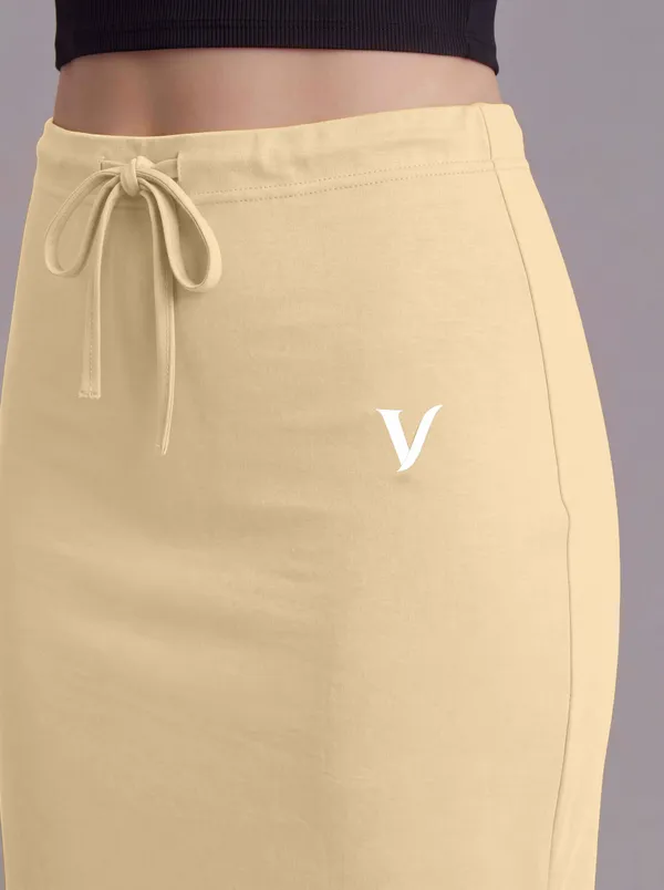 Beige_Microfiber_Mid-Waist_Slit_Saree_Shapewear_For_Women