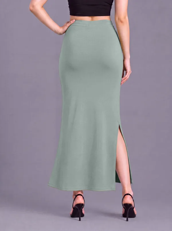 Mint_Green_Microfiber_Flared_Saree_Shapewear_For_Women