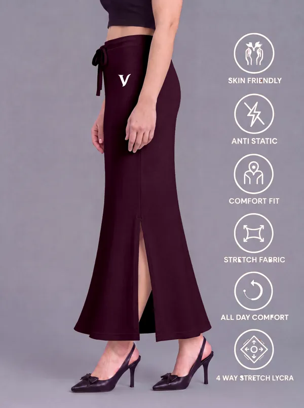Maroon_Microfiber_Flared_Slit_Saree_Shapewear_For_Women