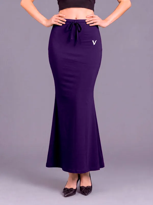 Purple_Microfiber_Fitted_Maxi_Saree_Shapewear_For_Women