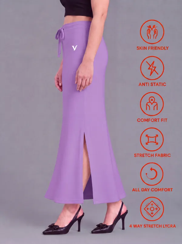 Lavender_Microfiber_Fitted_Maxi_Saree_Shapewear_For_Women