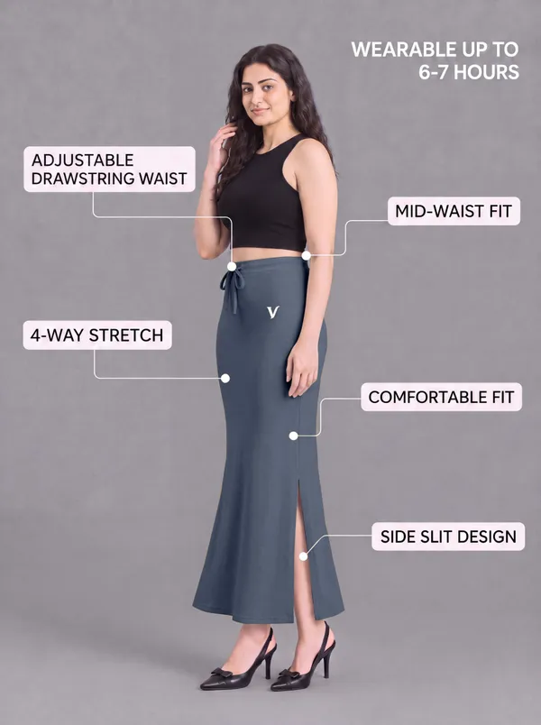 Grey_Microfiber_Flared_Slit_Saree_Shapewear_For_Women