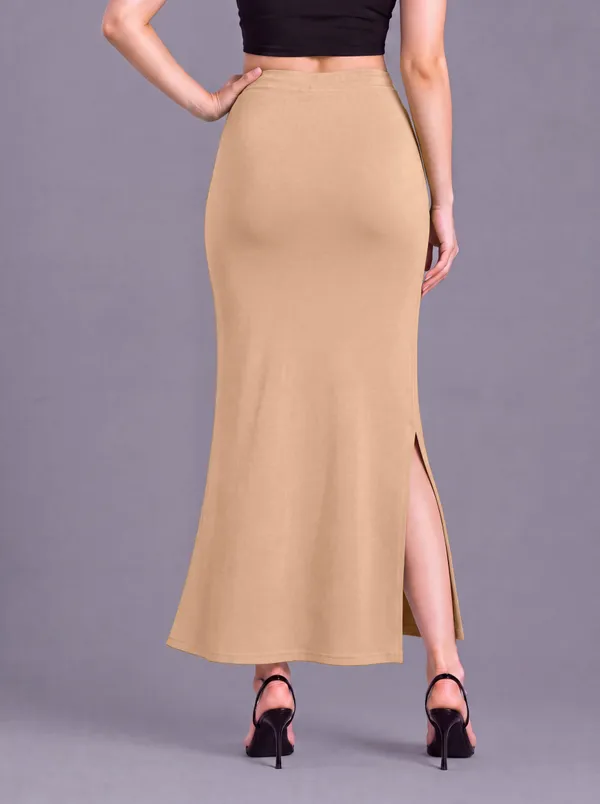 Beige_Microfiber_Flared_Maxi_Saree_Shapewear_For_Women