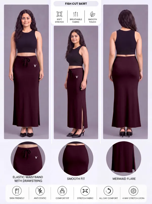 Maroon_Microfiber_Flared_Slit_Saree_Shapewear_For_Women