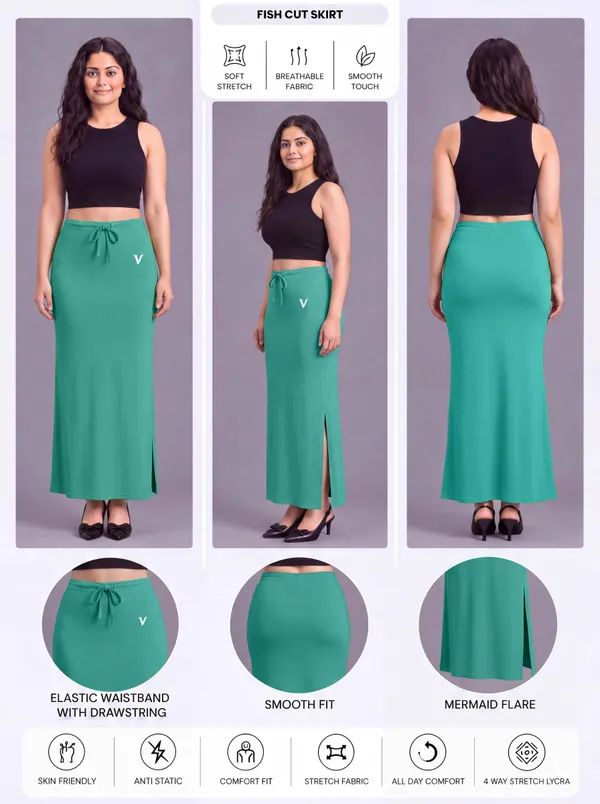 Green_Microfiber_A-Line_Maxi_Saree_Shapewear_For_Women