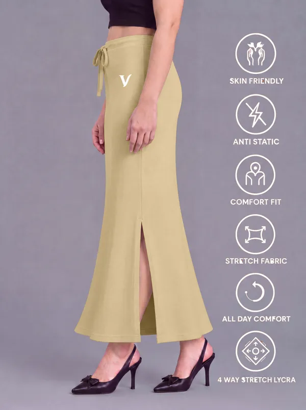 Beige_Microfiber_Mid-Waist_Slit_Saree_Shapewear_For_Women