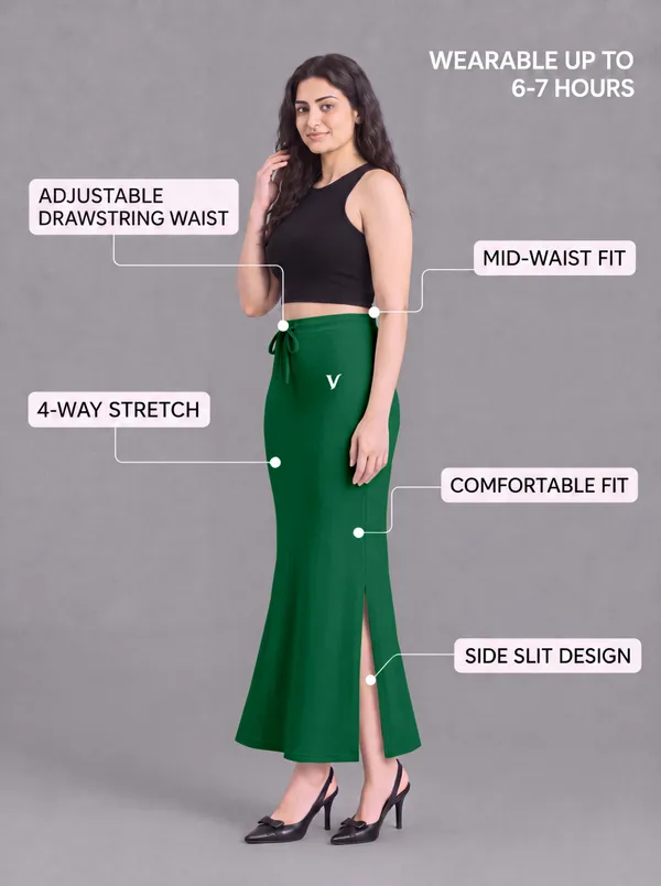 Green_Microfiber_Flared_Maxi_Saree_Shapewear_For_Women