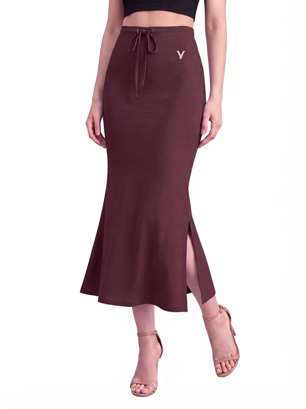 Burgundy_Microfiber_Mermaid_Saree_Shapewear_For_Women