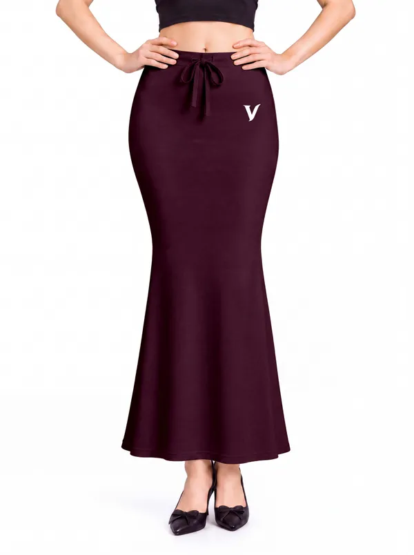 Maroon_Microfiber_Flared_Slit_Saree_Shapewear_For_Women