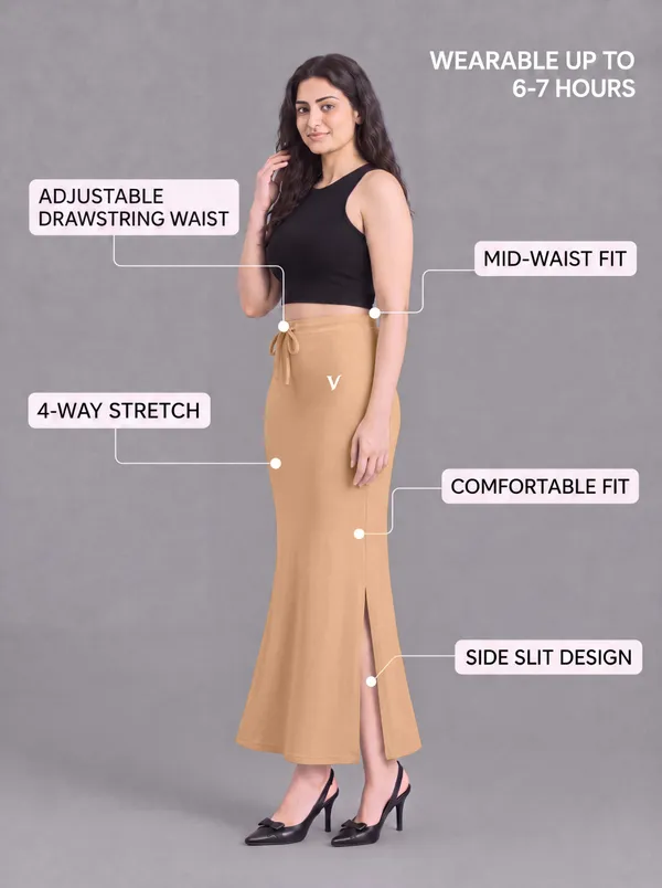 Beige_Microfiber_Flared_Maxi_Saree_Shapewear_For_Women