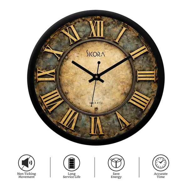 Plastic_Glass_Vintage_Round_Analog_Brown_Wall_Clock