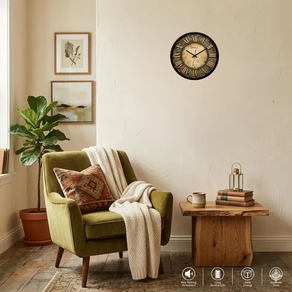 Plastic_Glass_Vintage_Round_Analog_Brown_Wall_Clock