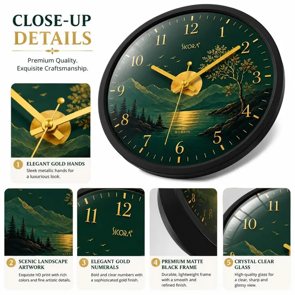 Plastic_Glass_Minimalist_Round_Analog_Green_Wall_Clock
