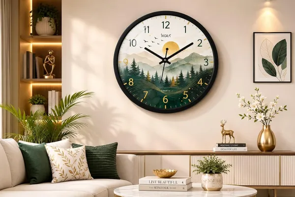 Plastic_Glass_Minimalist_Round_Analog_Green_White_Wall_Clock