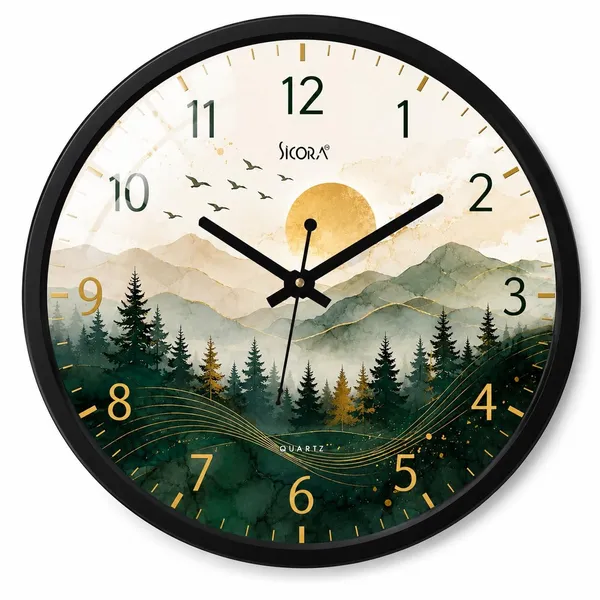 Plastic_Glass_Minimalist_Round_Analog_Green_White_Wall_Clock