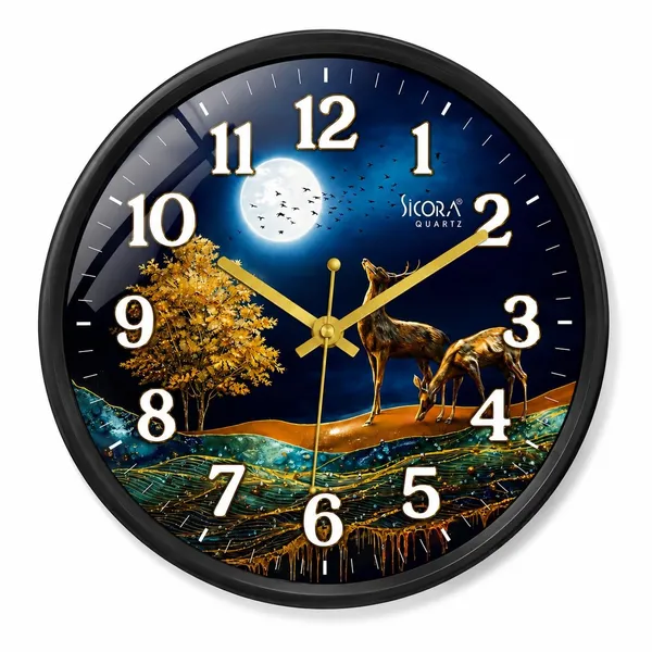 Plastic_Glass_Minimalist_Round_Analog_Black_Wall_Clock_And_Multicolour_Wall_Clock