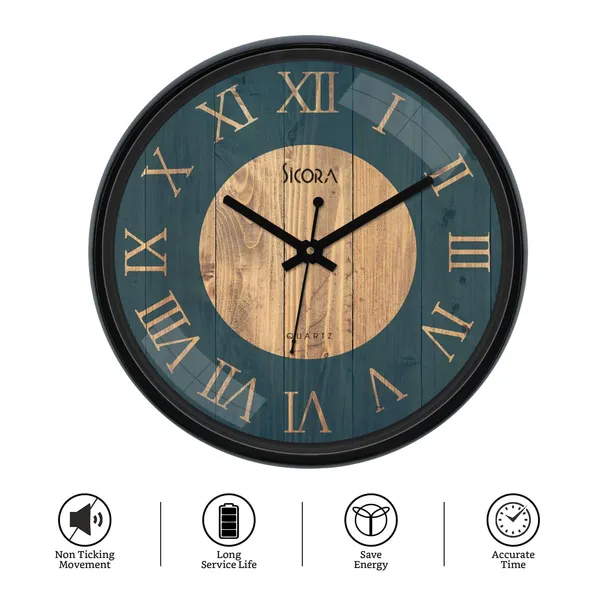 Plastic_Glass_Vintage_Round_Analog_Blue_Black_Wall_Clock
