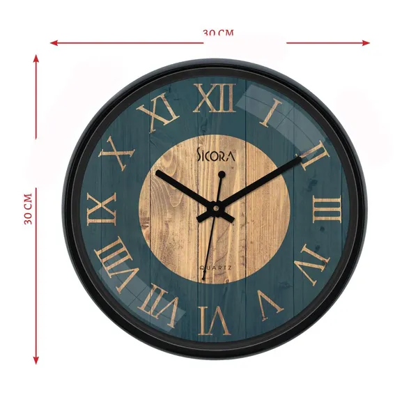 Plastic_Glass_Vintage_Round_Analog_Blue_Black_Wall_Clock