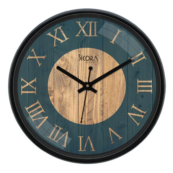 Plastic_Glass_Vintage_Round_Analog_Blue_Black_Wall_Clock