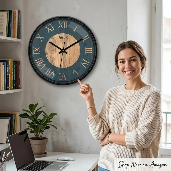 Plastic_Glass_Vintage_Round_Analog_Blue_Black_Wall_Clock