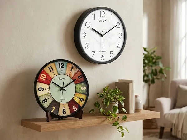 Plastic_Glass_Vintage_Round_Analog_Black_White_Wall_Clock_And_Multicolour_Wall_Clock