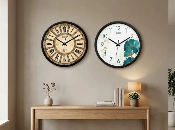 Plastic_Glass_Minimalist_Round_Analog_Black_White_Wall_Clock_And_Brown_Wall_Clock