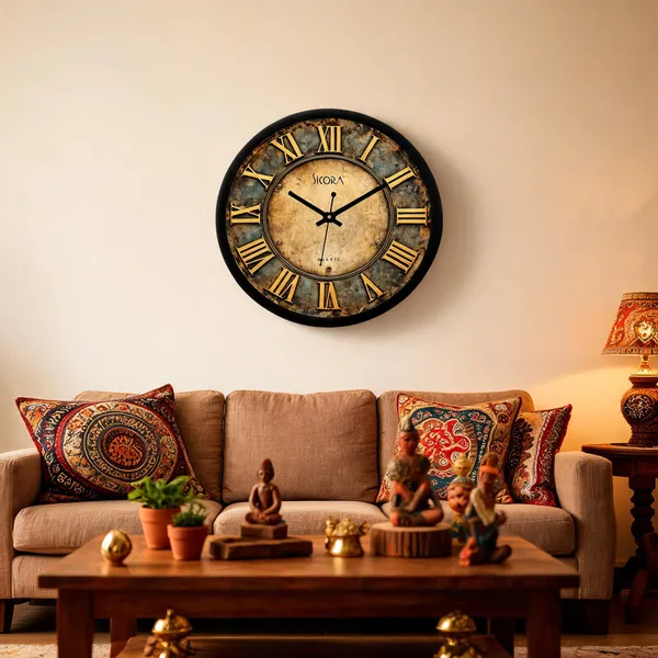 Plastic_Glass_Vintage_Round_Analog_Brown_Wall_Clock
