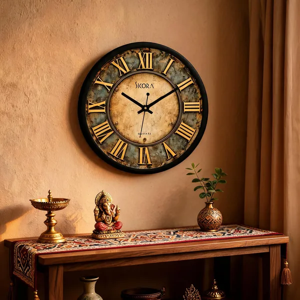 Plastic_Glass_Vintage_Round_Analog_Brown_Wall_Clock