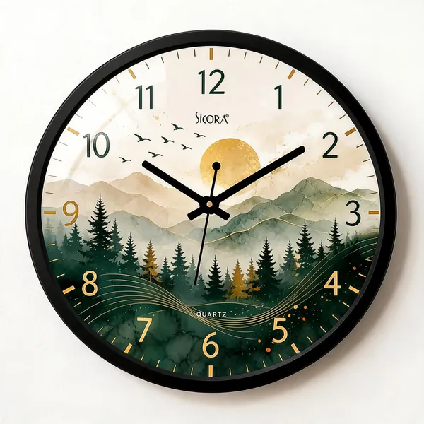 Plastic_Glass_Minimalist_Round_Analog_Green_White_Wall_Clock
