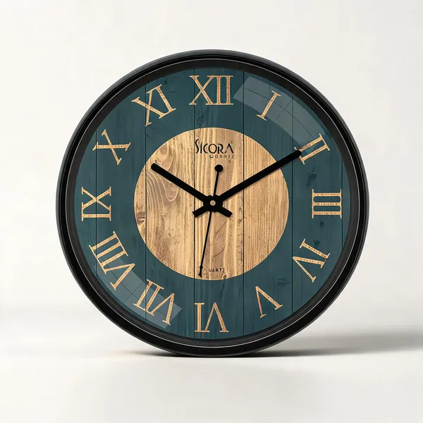 Plastic_Glass_Vintage_Round_Analog_Blue_Black_Wall_Clock