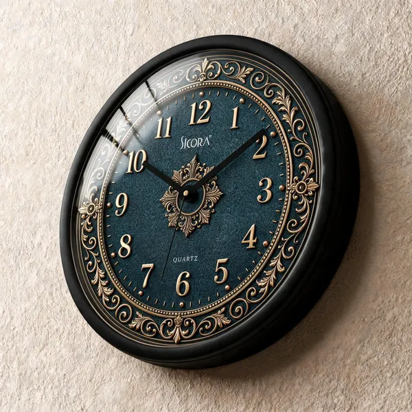 Plastic_Glass_Minimalist_Round_Analog_Black_Wall_Clock_And_Multicolour_Wall_Clock