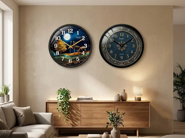 Plastic_Glass_Minimalist_Round_Analog_Black_Wall_Clock_And_Multicolour_Wall_Clock