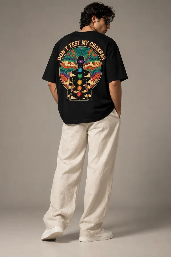 Black_Cotton_Oversized_Don'T_Test_My_Chakras_T-Shirt_For_Unisex