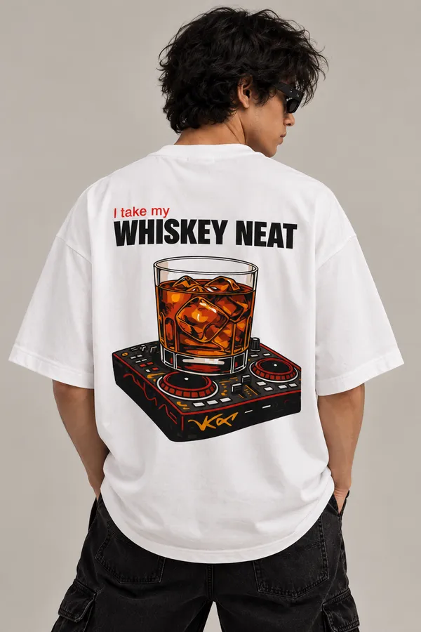 White_Cotton_Oversized_Whiskey_Heat_Tshirt_For_Unisex