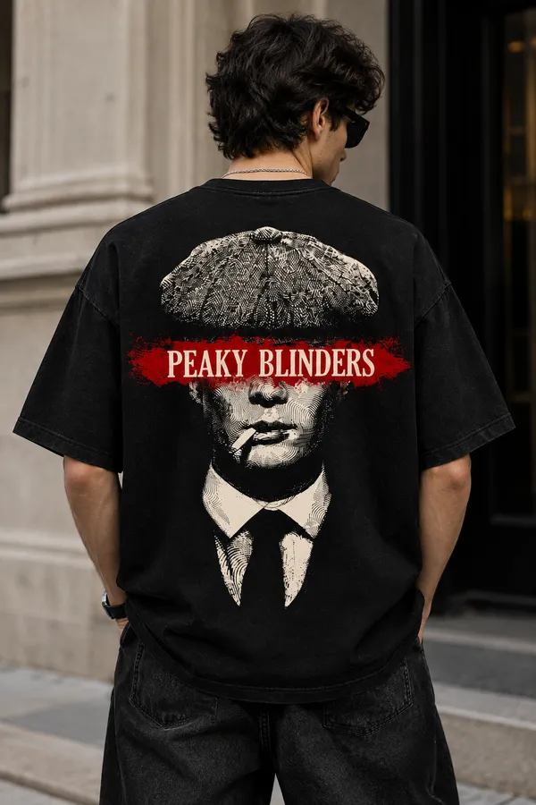 Black_Cotton_Oversized_Peaky_Blinders_Graphic_T-Shirt_For_Unisex
