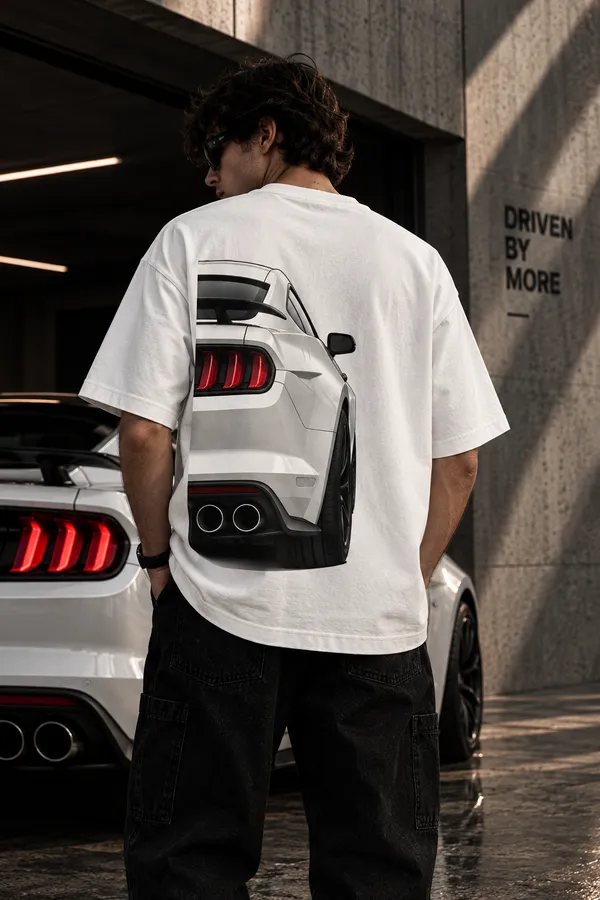 White_Cotton_Oversized_Beast_Automotive_Graphic_T-Shirt_For_Unisex