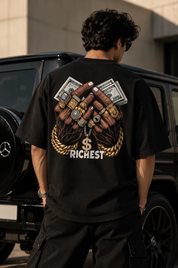 Black_Cotton_Oversized_Richest_Luxury_Graphic_T-Shirt_For_Unisex