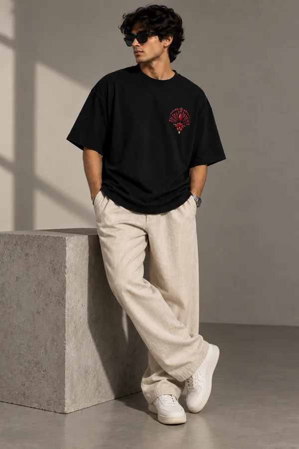 Black_Cotton_Oversized_Leopard_Graphic_T-Shirt_For_Unisex