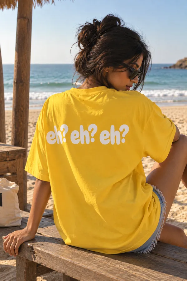 Yellow_Cotton_Oversized_Pop_Art_Eye_Graphic_T-Shirt_For_Unisex