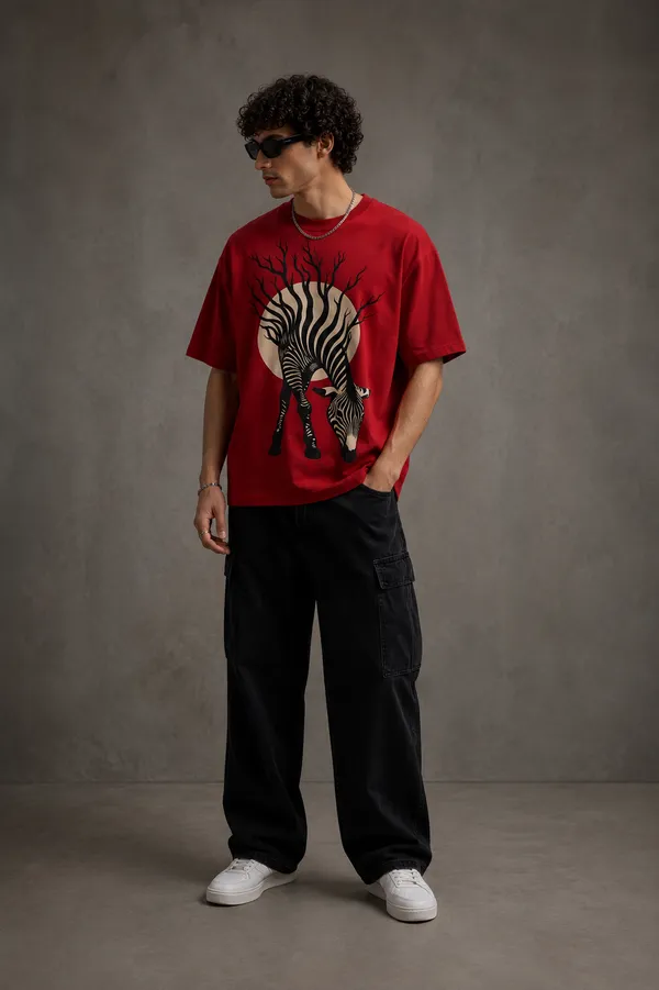 Red_Cotton_Oversized_Tree_Moon_Graphic_T-Shirt_For_Unisex