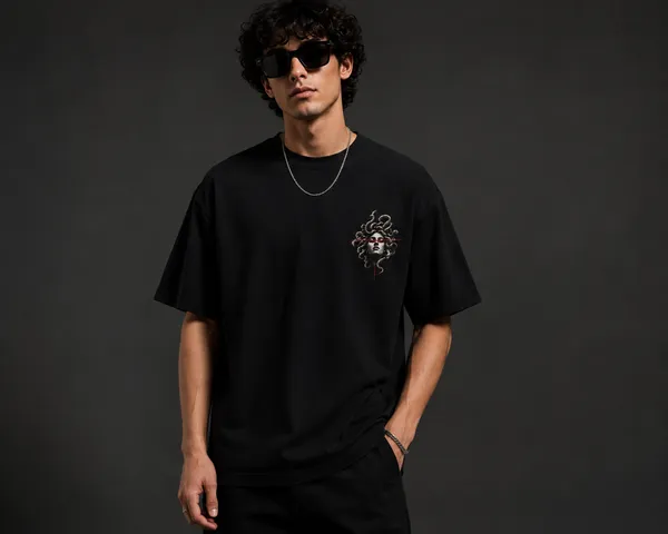 Black_Cotton_Oversized_Medusa_Snake_Graphic_T-Shirt_For_Unisex