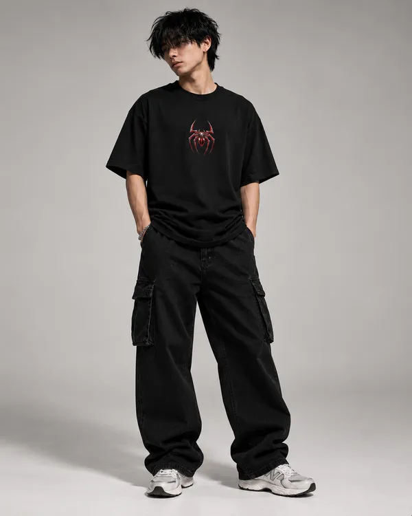 Black_Cotton_Oversized_Spider_Of_Shadows_T-Shirt_For_Unisex