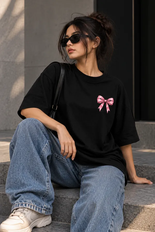Black_Cotton_Oversized_Savage_Teddy_Graphic_T-Shirt_For_Unisex
