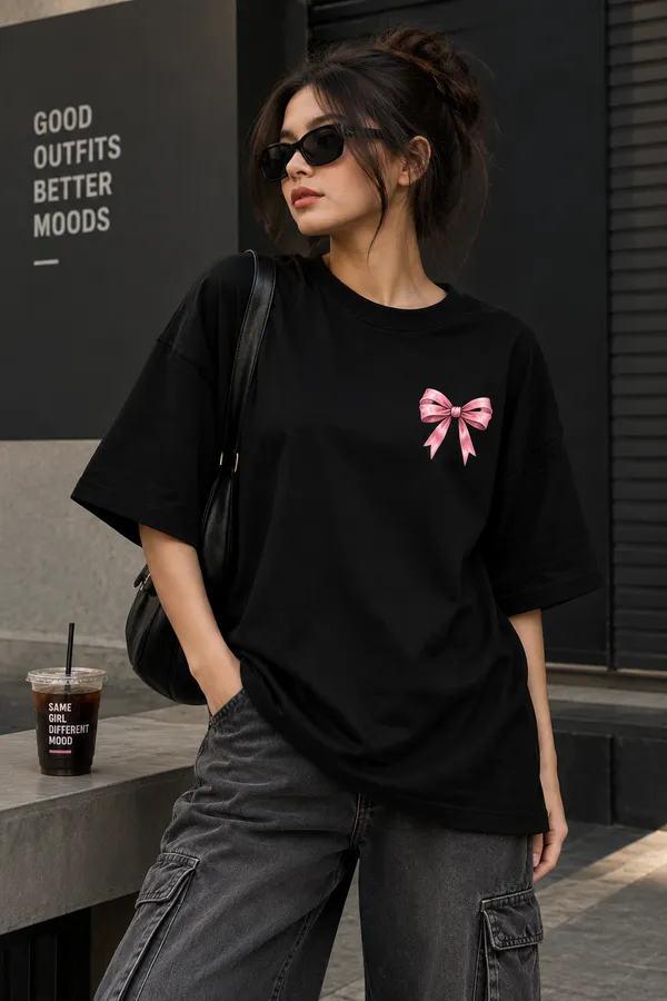 Black_Cotton_Oversized_Savage_Teddy_Graphic_T-Shirt_For_Unisex