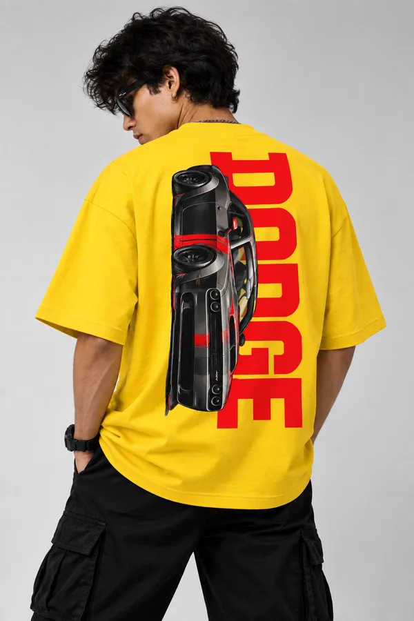 Yellow_Cotton_Oversized_Dodge_Velocity_Graphic_T-Shirt_For_Unisex
