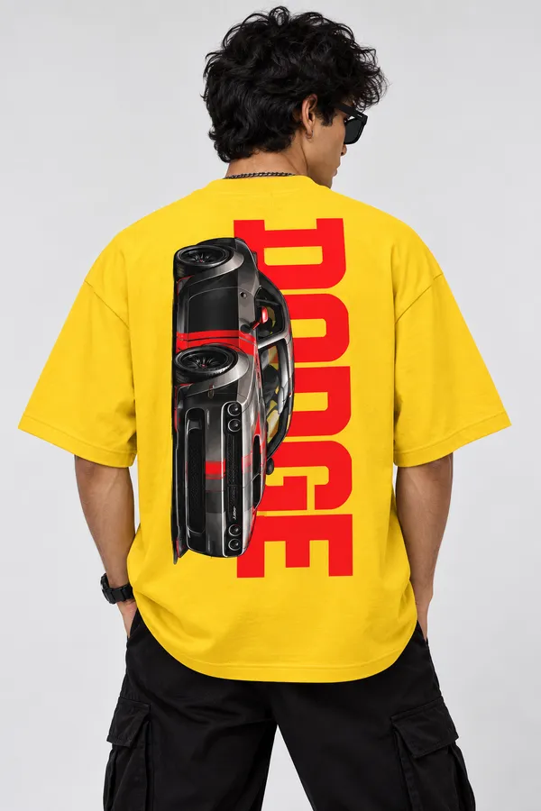 Yellow_Cotton_Oversized_Dodge_Velocity_Graphic_T-Shirt_For_Unisex