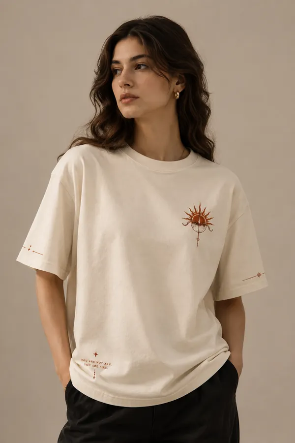 White_Cotton_Oversized_Rising_From_Ashes_Graphic_T-Shirt_For_Unisex