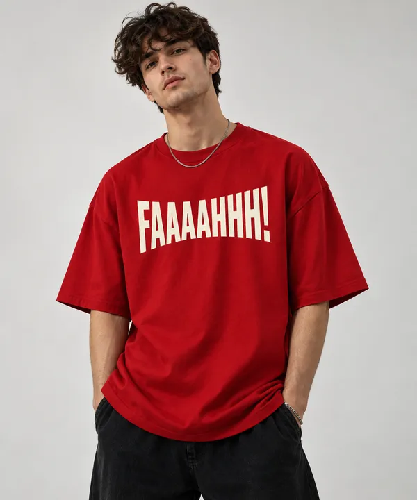 Red_Cotton_Oversized_Faaahhh_Graphic_T-Shirt_For_Unisex