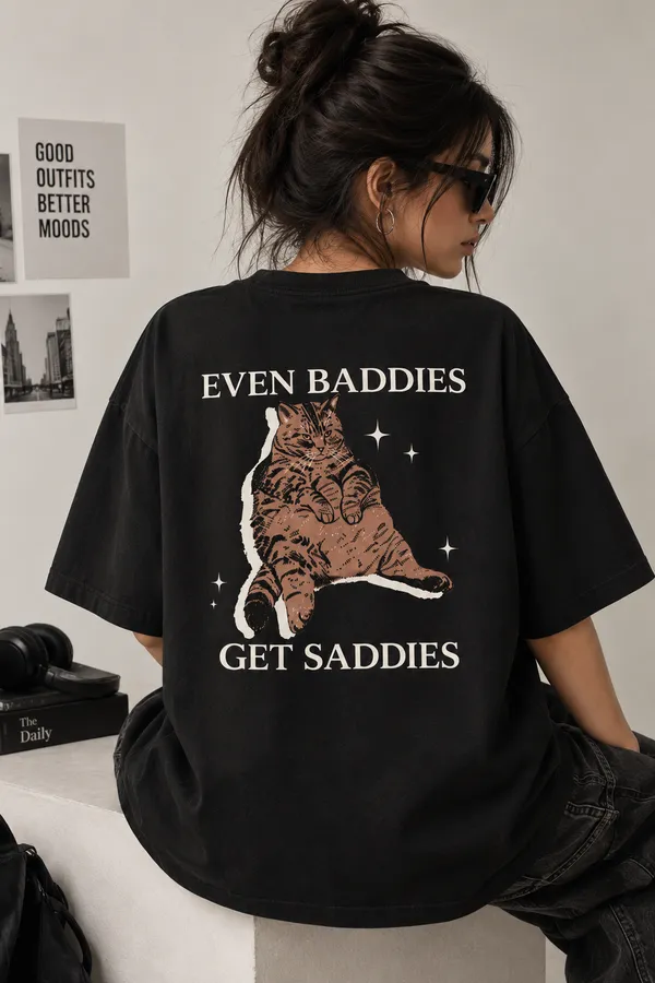 Black_Cotton_Oversized_Even_Baddies_Get_Saddies_T-Shirt_For_Unisex